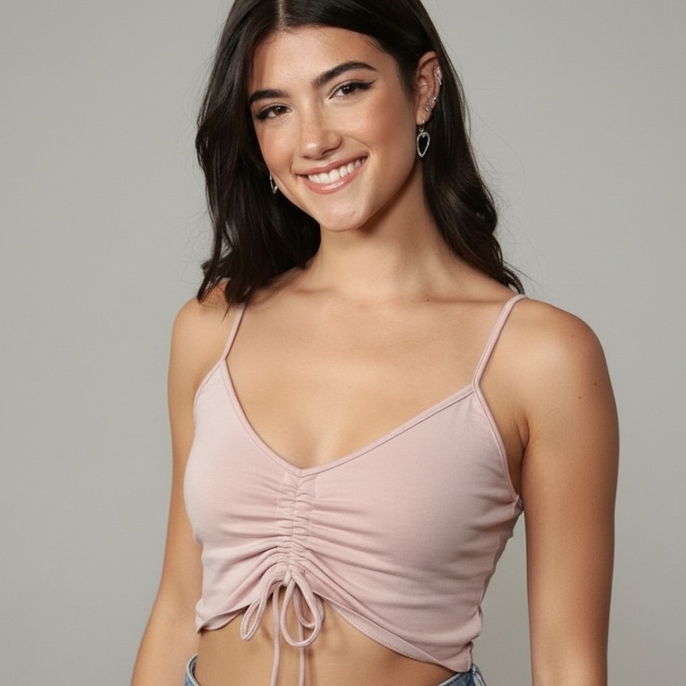 🌻NEW (with tags!) POOF New York Rose Smoke Cropped Tank Top Size S/M
